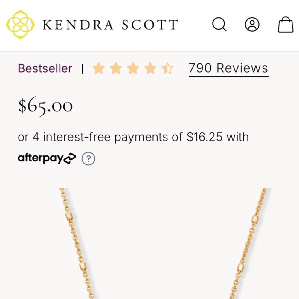 Kendra Scott - NEW “L” Initial L Gold Necklace New In Box Gift Adjustable - Picture 2 of 4